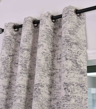 2er Set Vorhänge Wendevorhang HxB 245x140 cm Creme Schwarz Jacquard-Muster »VENEDIG« Beidseitig Nutzbar Hell/Dunkel Kunststoffösen Flexibles Raumdesign 2023310-2