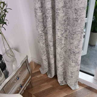 2er Set Vorhänge Wendevorhang HxB 245x140 cm Creme Schwarz Jacquard-Muster »VENEDIG« Beidseitig Nutzbar Hell/Dunkel Kunststoffösen Flexibles Raumdesign 2023310-2