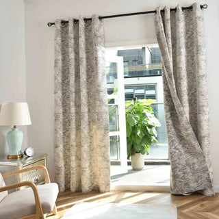 2er Set Vorhänge Wendevorhang HxB 245x140 cm Creme Schwarz Jacquard-Muster »VENEDIG« Beidseitig Nutzbar Hell/Dunkel Kunststoffösen Flexibles Raumdesign 2023310-2