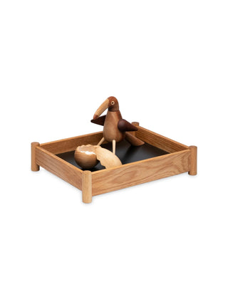 Holztablett Viva von Maison Lumu in zwei Größen, rechteckiges Küchen-Tablett aus Holz auf einer Küchenarbeitsplatte