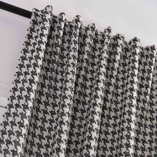 Vorhang HxB 245x140 cm Creme Schwarz Hahnentritt-Muster »PARIS« Flexible Multiband Aufhängung Elegant Pflegeleicht 2023320