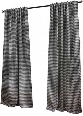 Vorhang HxB 245x140 cm Creme Schwarz Hahnentritt-Muster »PARIS« Flexible Multiband Aufhängung Elegant Pflegeleicht 2023320